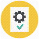 settings, Page, approve, document, File, Gear, Text SandyBrown icon