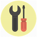 Wrench, tools, Screwdriver, setup, settings, Options, repair PaleGoldenrod icon