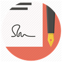 Pen, Signature, Agreement, document, sign, paper, contract Snow icon