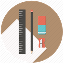 pencil, Sharpener, stationary, Blueprints, paper, ruler, Build RosyBrown icon