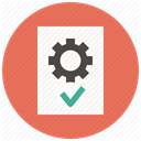 settings, File, Gear, Page, document, approve, Options Coral icon