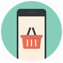 Mobile, phone, ecommerce, shopping basket, Buy online, Shop, online shop MediumAquamarine icon