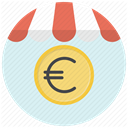 shopping, store, Currency, Euro, Shop, Cash, Money Lavender icon