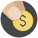 Hand, Money, payment, Euro, Shop, coin, buy DarkSlateGray icon