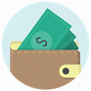 Cash, Dollar, wallet, Shop, Money, shopping, payment RosyBrown icon
