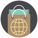 shop worldwide, shopping, Bag, world, globe, paper bag, Shop DarkSlateGray icon