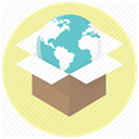globe, world, package, international delivery, Shipping, shippment, shipping worldwide PaleGoldenrod icon
