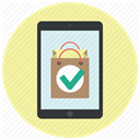 Buy online, Application, shop app, approve, Shop, ok, App PaleGoldenrod icon
