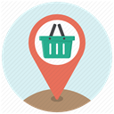 Basket, marker, location, Shop, navigation, pin, shopping Lavender icon