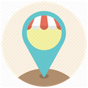 Shop, shop location, navigation, shop address, Find store, store, shop pin Linen icon