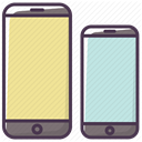 size, Device, telephone, Iphone, phone, mobilephone, smartphone Khaki icon