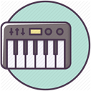 Device, piano, synthesizer, music, electronics, Appliances PowderBlue icon