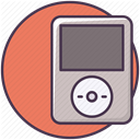 player, music, Audio, technology, electronics, ipod, sound Salmon icon