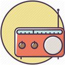 Appliances, electronics, radio, equipment, music, Device, sound Khaki icon