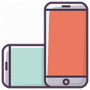 phone, mobilephone, smartphone, telephone, Iphone, rotate, Device Salmon icon