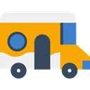 vehicle, transport, travel, van, Delivery, distribution Orange icon