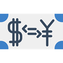 Money, yen, commerce, Business, Currency, finances, exchange, Dollar, Coins, travel, Currency Exchange WhiteSmoke icon