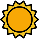 nature, weather, Holidays, sun, Sunny, warm, summer, meteorology, Summertime Orange icon