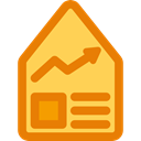 Business, Line Graph, house, Stats, Amount, Business And Finance, real estate DarkOrange icon