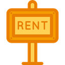 rent, post, sign, signs, real estate DarkOrange icon