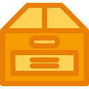 Delivery, real estate, fragile, package, Box, packaging, Business, cardboard DarkOrange icon