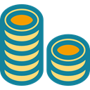 stack, Business And Finance, Coins, Cash, Currency, Money, Business DarkCyan icon