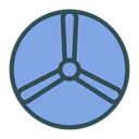 fan, shape, Brand, Disk CornflowerBlue icon