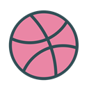 Basketball, Game, dribbble, Brand, sport PaleVioletRed icon
