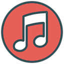 Circle, Brand, shape, music, Note IndianRed icon