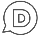 single, Chat, Brand, d, Letter, Circle Black icon