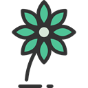 Flower, petals, blossom, nature, Ecology And Environment, daisy, Botanical Black icon