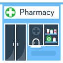 Pharmacy, buildings, signs, medicine, Healthcare And Medical, sign DarkSlateGray icon