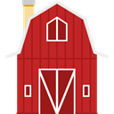 Farm, Barn, buildings, gardening, real estate Firebrick icon