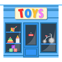 Chilhood, buildings, Shop, Child, toys, Building LightSkyBlue icon
