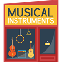 musical, Building, buildings, instrument, Shop, music DarkSlateGray icon
