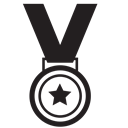 star, gold, medal, award, winner Black icon