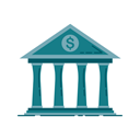 graphic, Building, Money, chart, banking, Bank, Business Teal icon