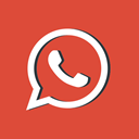 red, Message, social media, Whatsapp, network, logotype Chocolate icon
