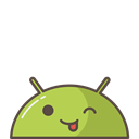 Android, happy, mood, joke, Mobile, Emoji, tounge Black icon