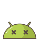 crash, Mobile, bug, Emoji, mood, Dead, Android Black icon