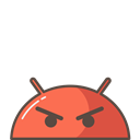 Emoji, robot, Android, Mobile, Angry, upset, mood Black icon