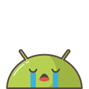 robot, Mobile, Emoji, sad, Android, Crying, mood Black icon