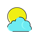 Cloud, Rain, sun, Cloudy, meteorology, weather Black icon