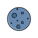 weather, meteorology, Crater, Moon, full moon, sign Black icon