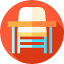 Desk Chair, education, studying, student, desk, High School Tomato icon