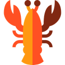 Animals, lobster, food, Animal, Sea Life OrangeRed icon