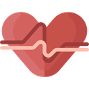 medical, Cardiogram, Healthcare And Medical, heart rate, Heart, Electrocardiogram, pulse IndianRed icon