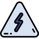 warning, Alert, electricity, danger, triangle, signs, Signaling, Bolt Lavender icon