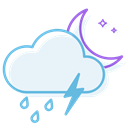 ranny, thunderstorm, night AliceBlue icon