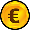Finance, Euro, Currency, payment, coin, Money Orange icon